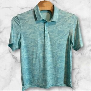 Vineyard‎ Vines Shirt Men XL Blue Camo Performance Polo Short Sleeves